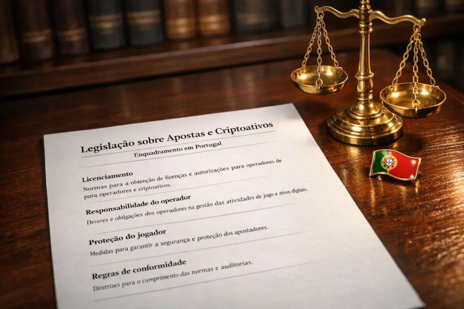 Legislação portuguesa sobre apostas bitcoin — documento jurídico do SRIJ com símbolo de regulação de jogo online